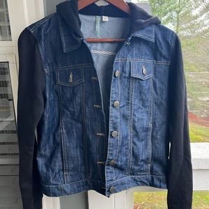 Denim jacket with hoodie
